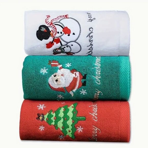 Other - 3pc Christmas Microfiber Towels, Holiday Gift Towels, Family, Baby, Adult Towels